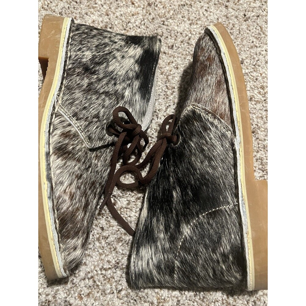 UWEZO 2002 Cowhide Hair Desert Boots Handmade Chukka Women’s Sz 9 /40 EU New